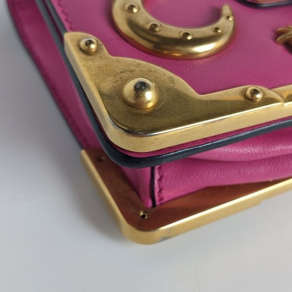 Prada Dark Pink Leather Astrology Small Cahier Crossbody Bag - Picture 7 of 10